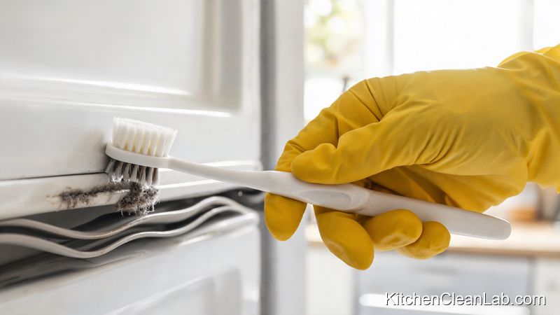 How to remove mold from refrigerator door gaskets with a soft toothbrush