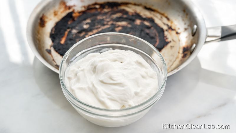 how to remove pan burn marks using cream of tartar and vinegar paste