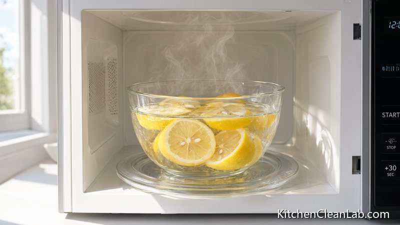 Lemon steam cleaning method deodorizes a smelly microwave naturally