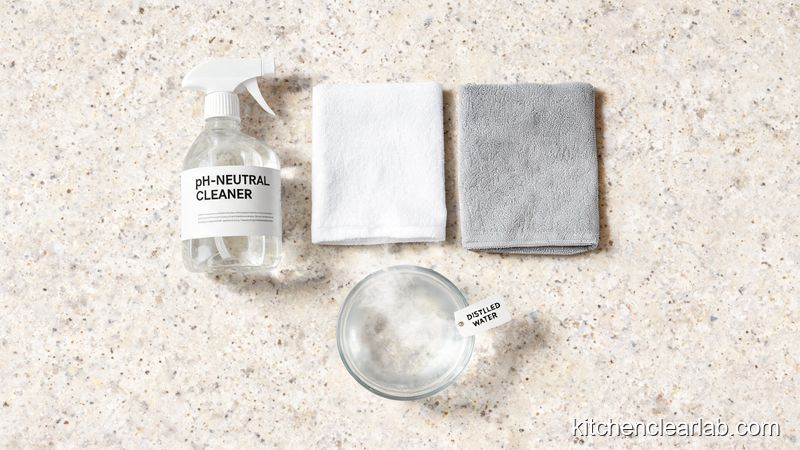 pH neutral cleaner and microfiber cloth for cleaning matte black kitchen hardware without scratches