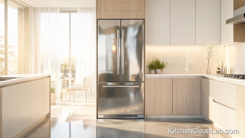 Streak-free stainless steel refrigerator in a clean modern kitchen
