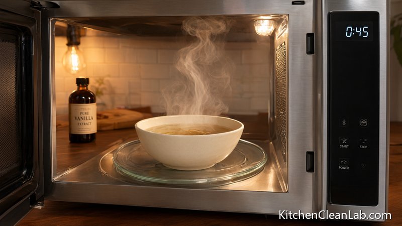 Vanilla extract steam gives a microwave a fresh scent and removes bad odor
